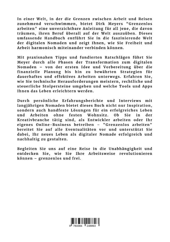 Rückseitencover Grenzenlos arbeiten: Das Handbuch für digitale Nomaden
