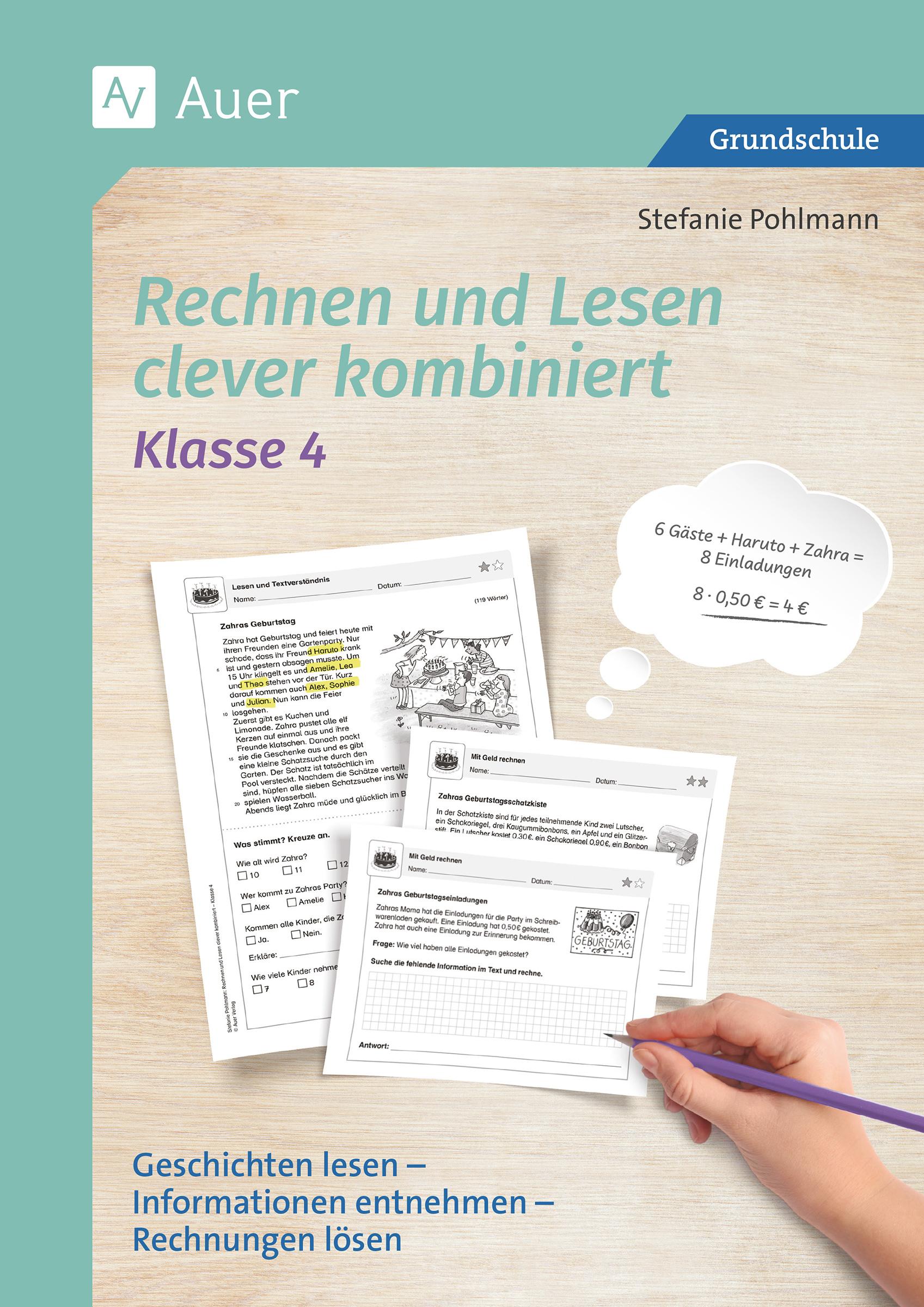 Vorderes Coverbild Rechnen und Lesen clever kombiniert - Klasse 4