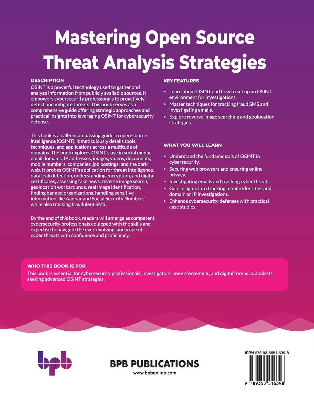 Rückseitencover Mastering Open Source Threat Analysis Strategies