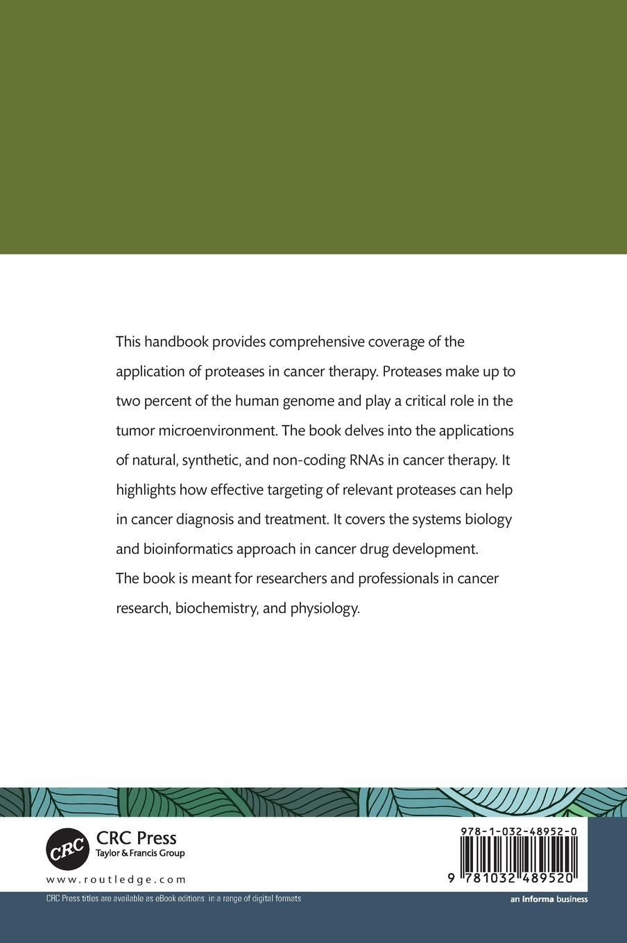 Rückseitencover Handbook of Proteases in Cancer