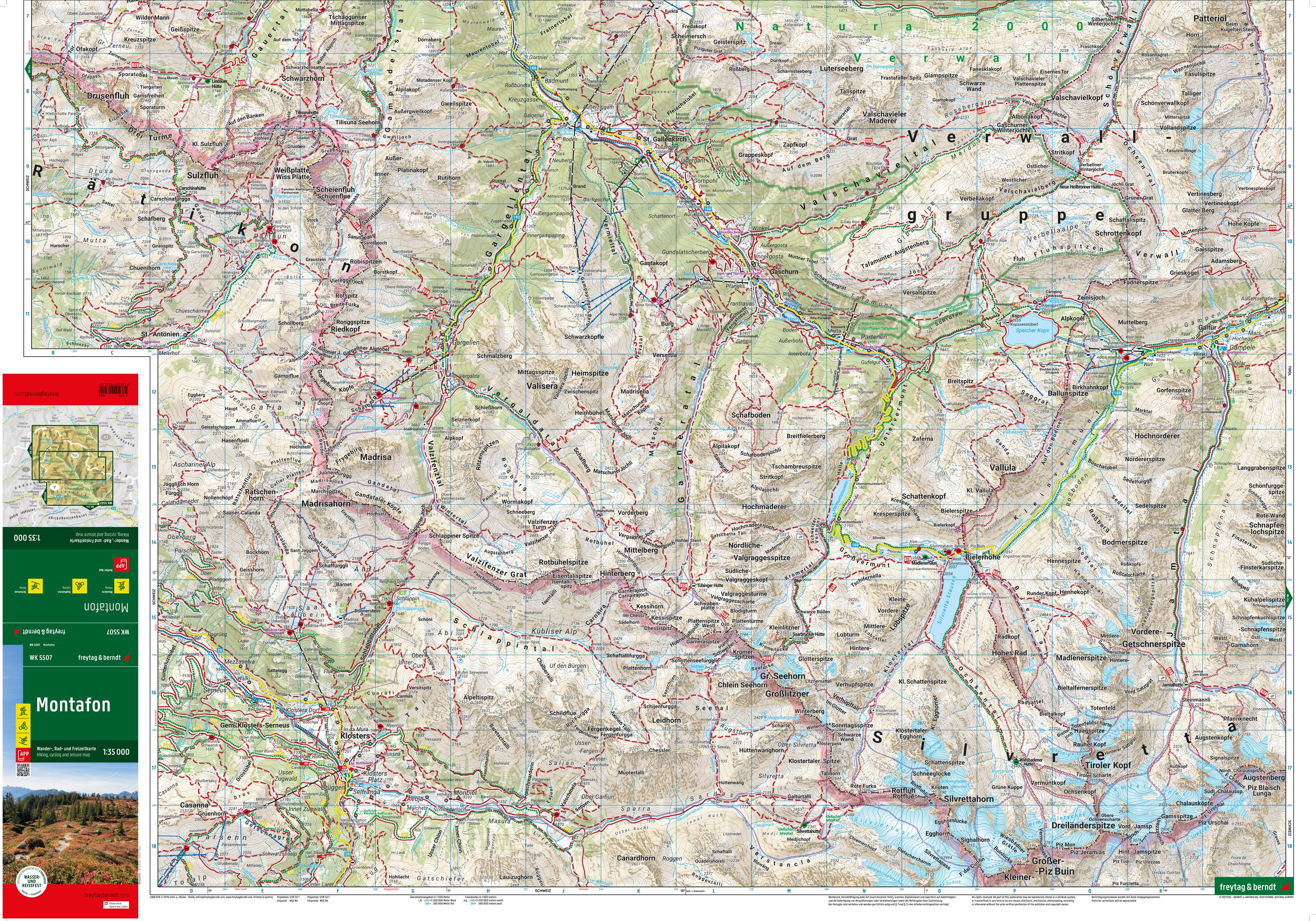 Beispielinhalt (Bild) Montafon, Wander-, Rad- und Freizeitkarte 1:35.000, freytag & berndt, WK 5507