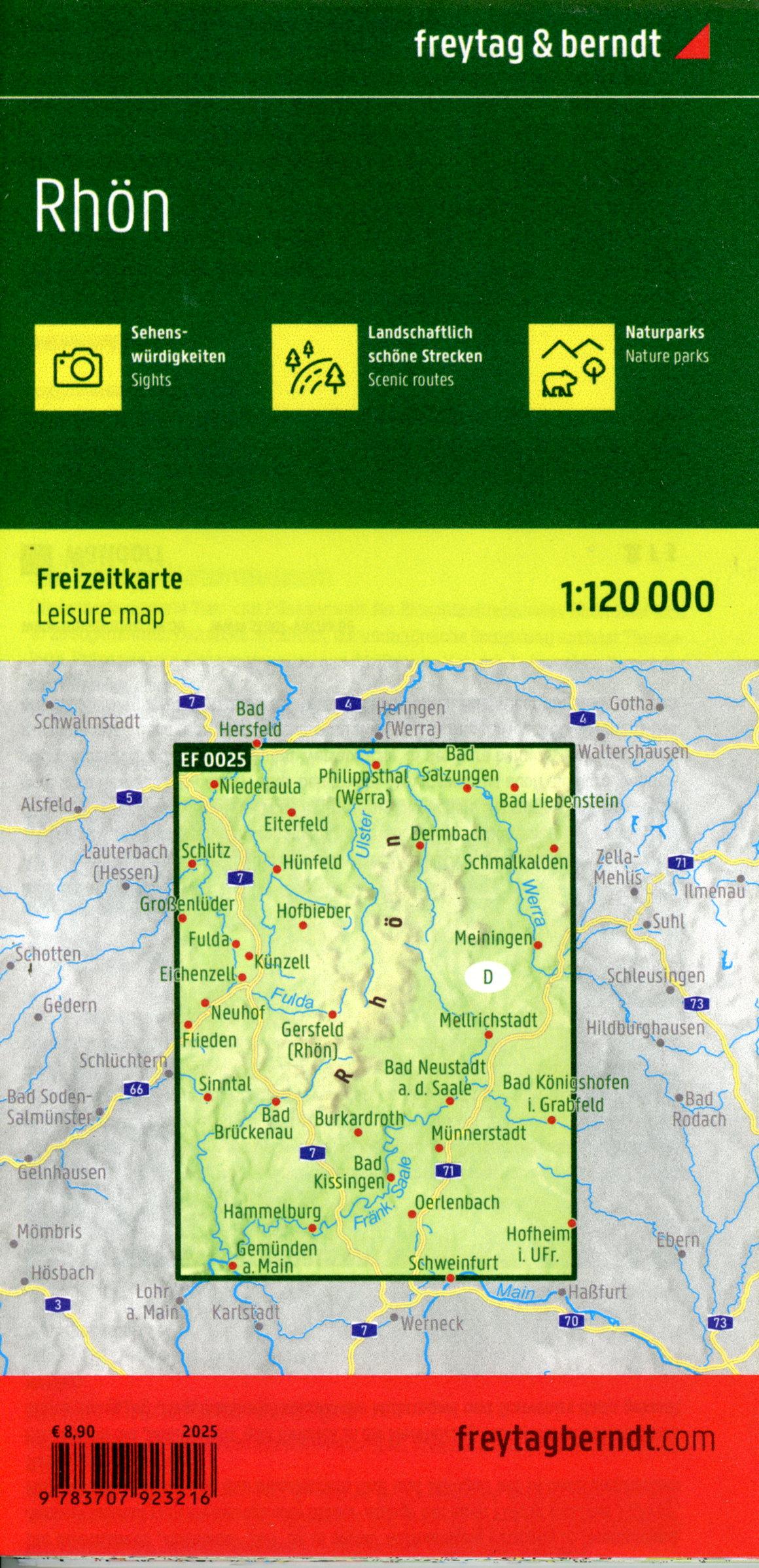 Beispielinhalt (Bild) freytag & berndt Freizeitkarte Rhön 1:120.000
