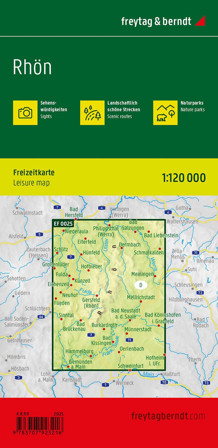 Rückseitencover freytag & berndt Freizeitkarte Rhön 1:120.000