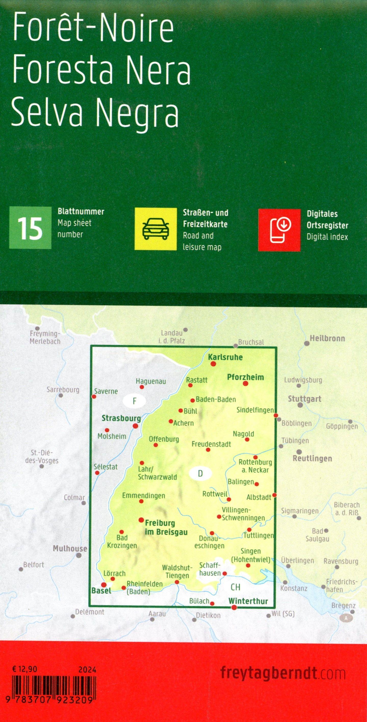 Beispielinhalt (Bild) freytag & berndt Straßenkarte Schwarzwald 1:150.000