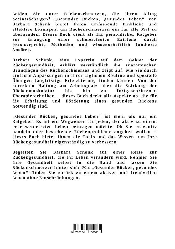 Rückseitencover Gesunder Rücken,  gesundes Leben