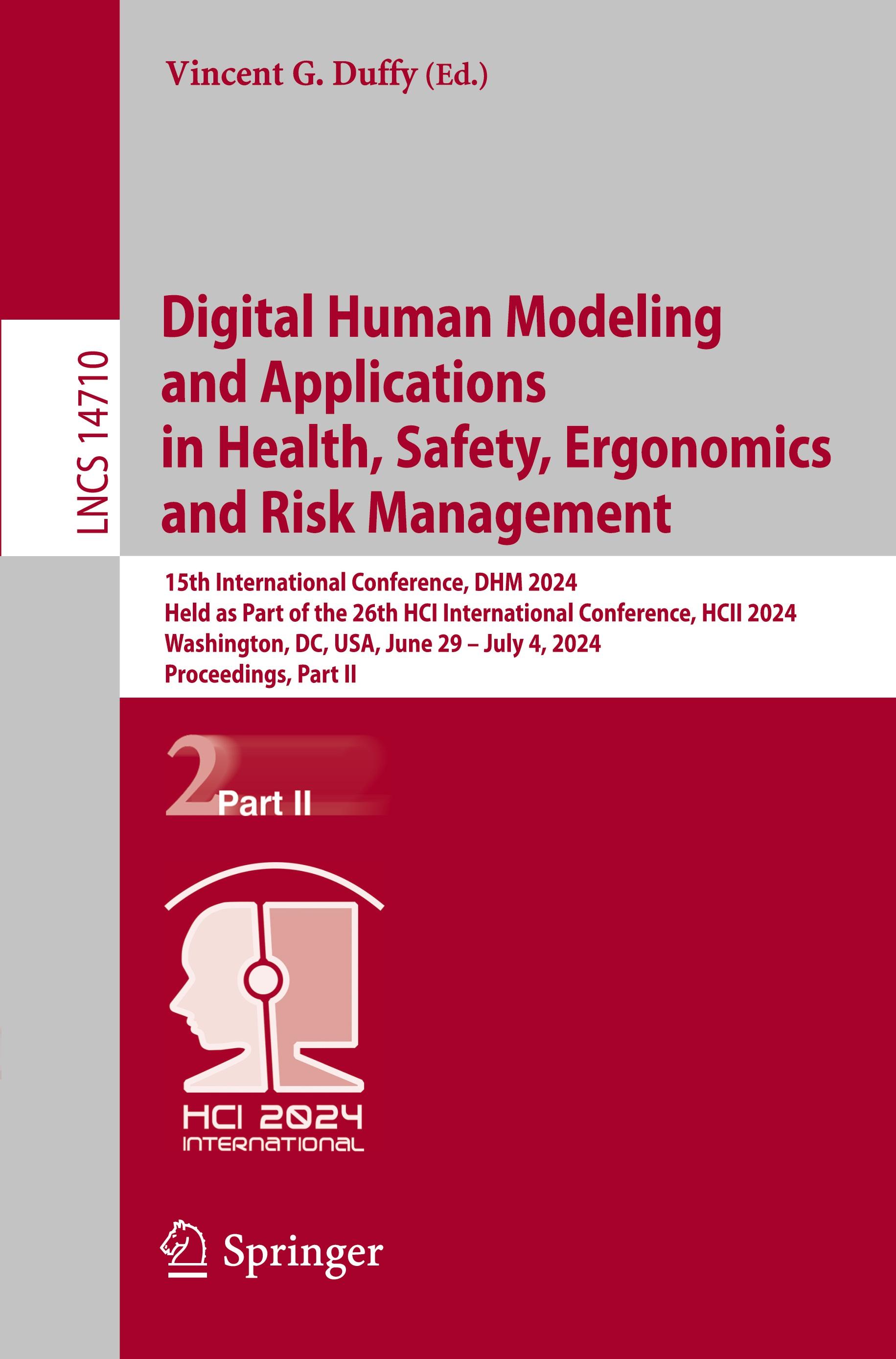 Vorderes Coverbild Digital Human Modeling and Applications in Health, Safety, Ergonomics and Risk Management