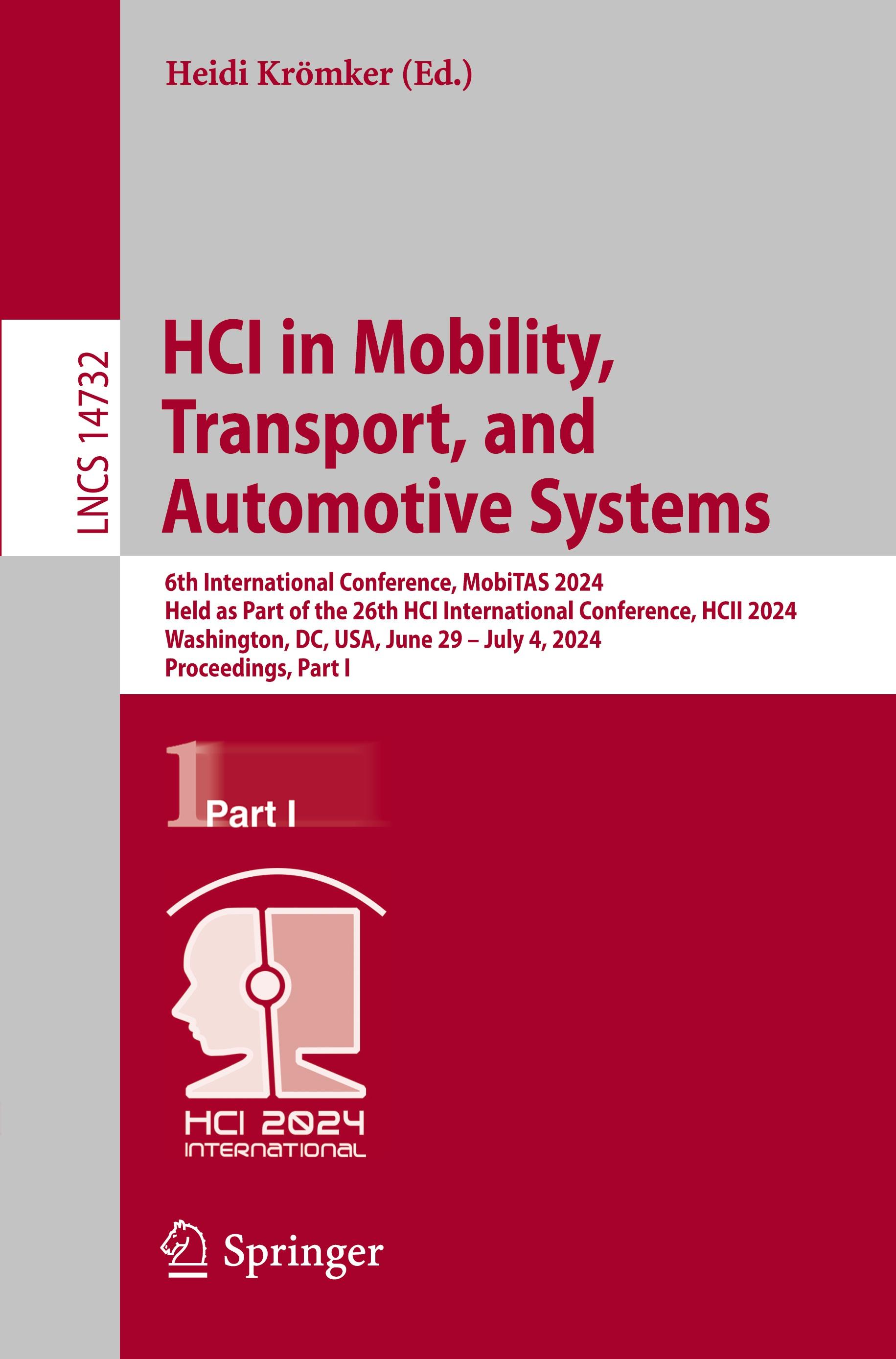 Vorderes Coverbild HCI in Mobility, Transport, and Automotive Systems