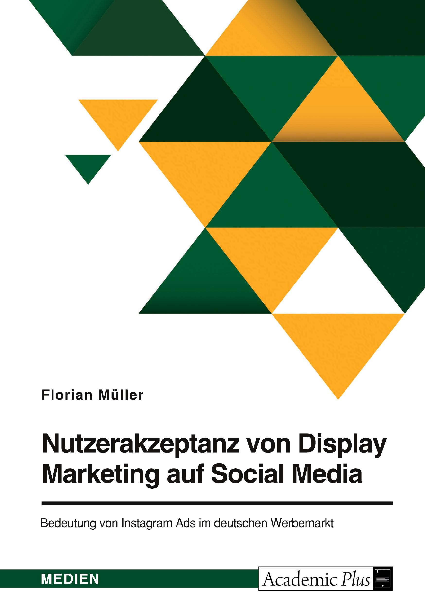 Vorderes Coverbild Nutzerakzeptanz von Display Marketing auf Social Media. Bedeutung von Instagram Ads im deutschen Werbemarkt