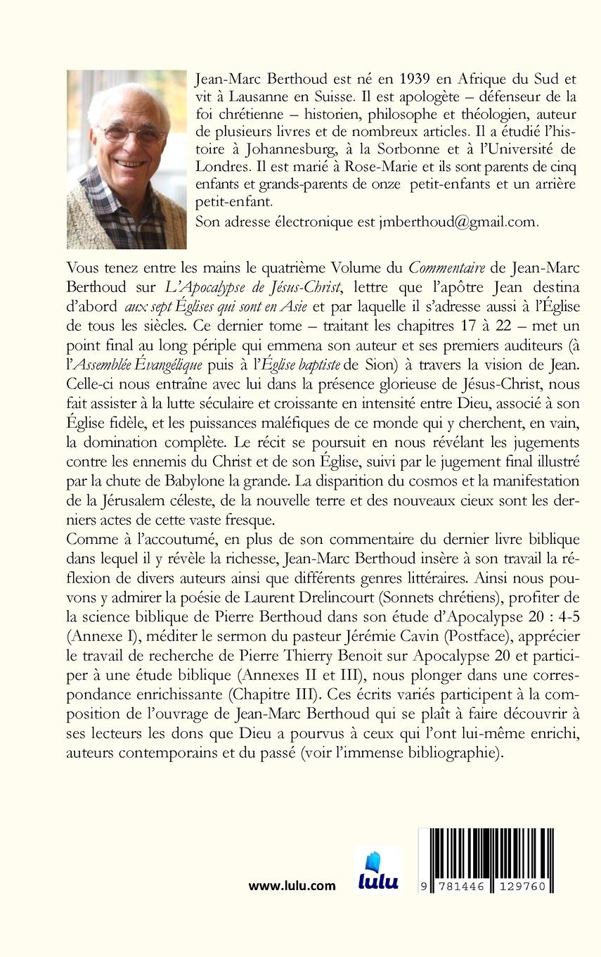 Rückseitencover L'APOCALYPSE DE JÉSUS-CHRIST Vol. 4