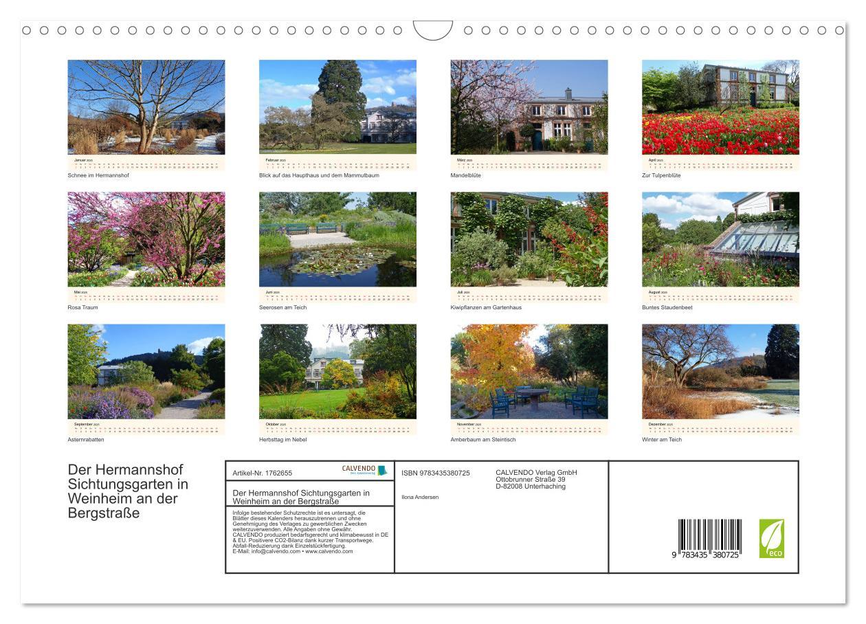 Beispielinhalt (Bild) Der Hermannshof Sichtungsgarten in Weinheim an der Bergstraße (Wandkalender 2025 DIN A3 quer), CALVENDO Monatskalender