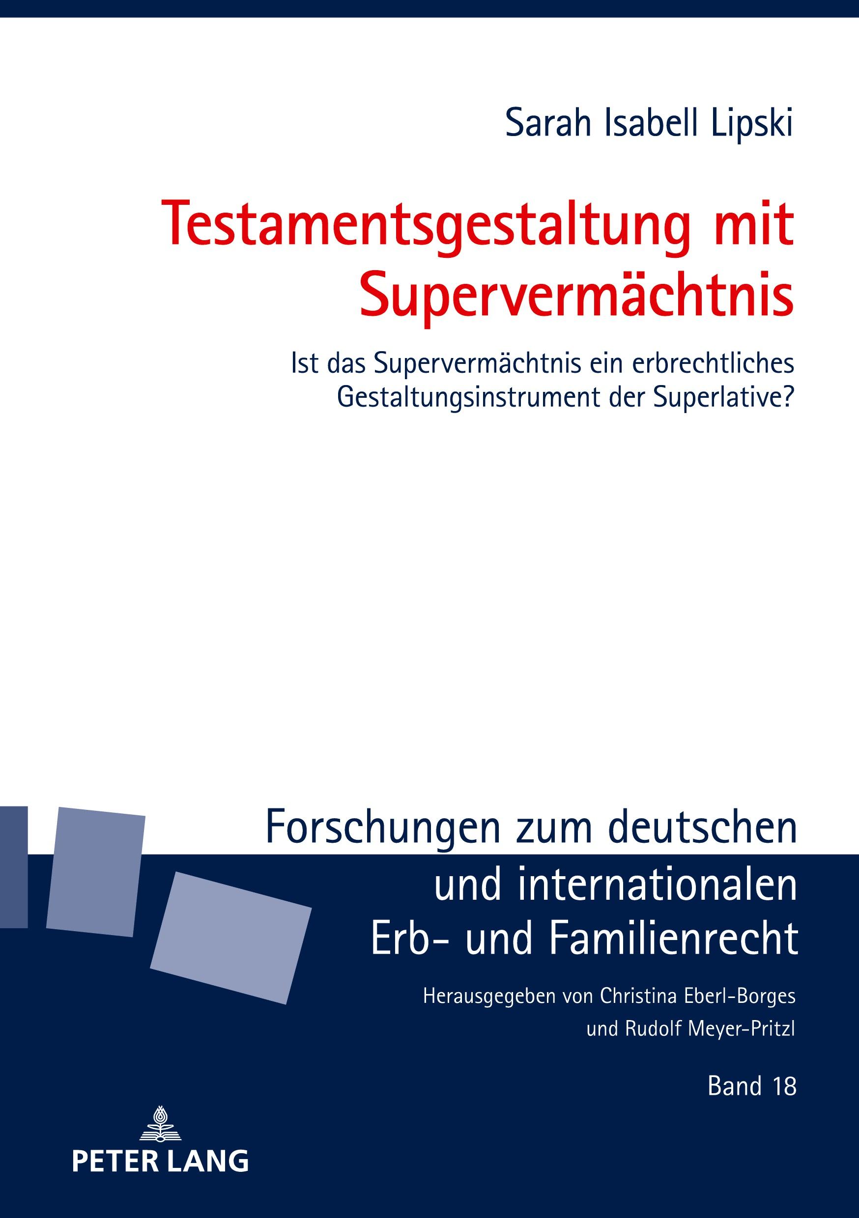 Vorderes Coverbild Testamentsgestaltung mit Supervermächtnis