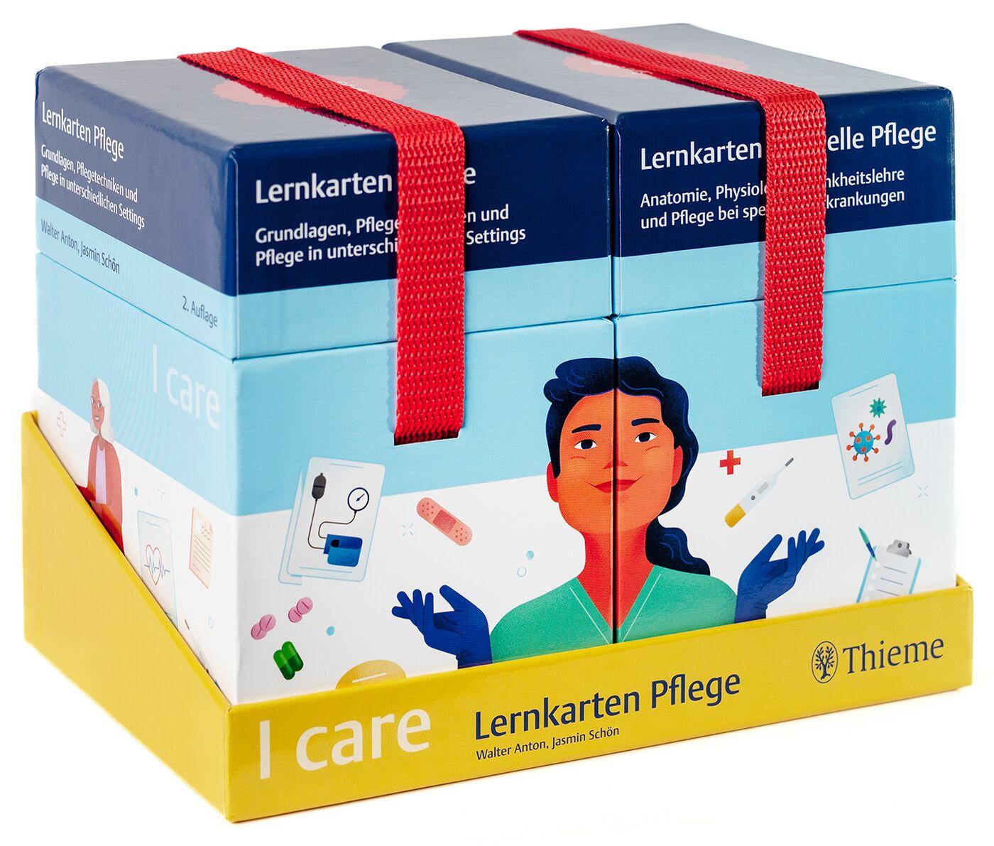 Vorderes Coverbild I care Lernkarten Pflege - Set (im Schuber)