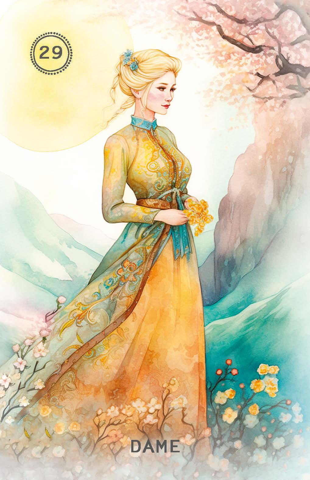 Beispielinhalt (Bild) Sweet Blossom Lenormand (Deutsch) 36 Karten plus 2 zusätzliche Karten