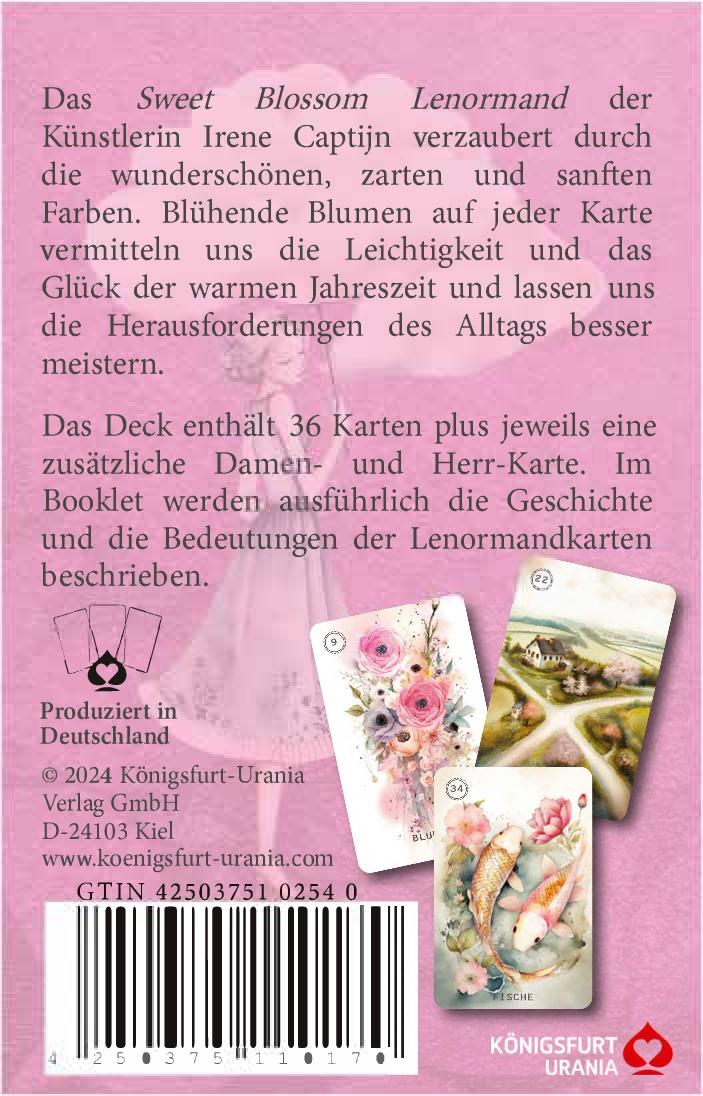 Rückseitencover Sweet Blossom Lenormand (Deutsch) 36 Karten plus 2 zusätzliche Karten