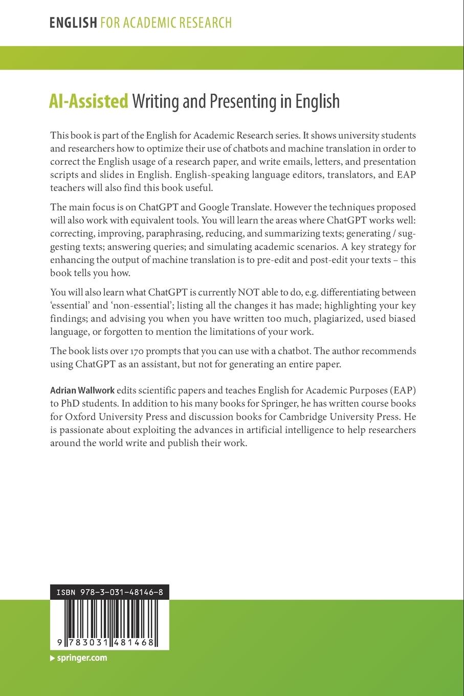 Rückseitencover AI-Assisted Writing and Presenting in English