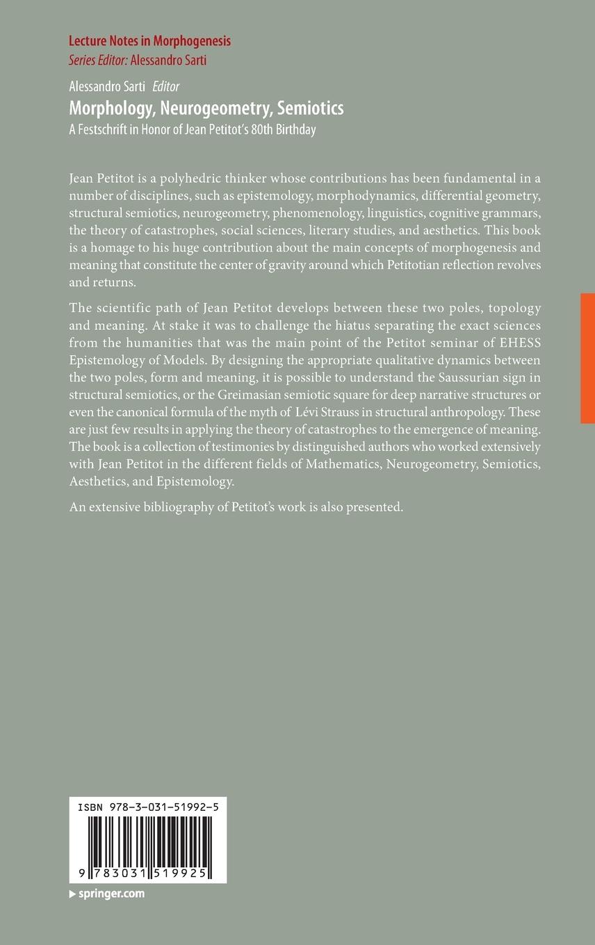 Rückseitencover Morphology, Neurogeometry, Semiotics