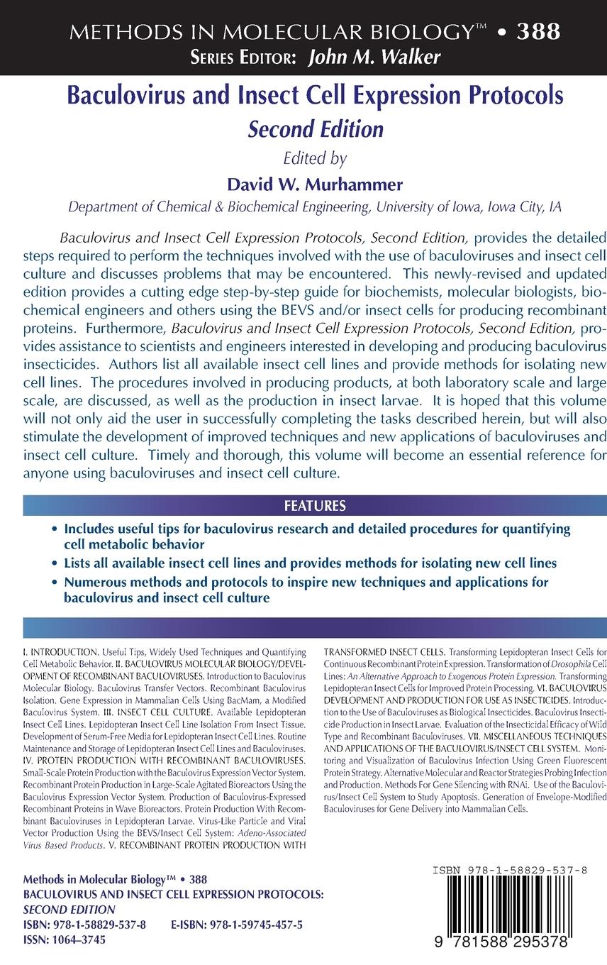 Rückseitencover Baculovirus and Insect Cell Expression Protocols