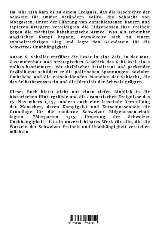 Rückseitencover Morgarten 1315