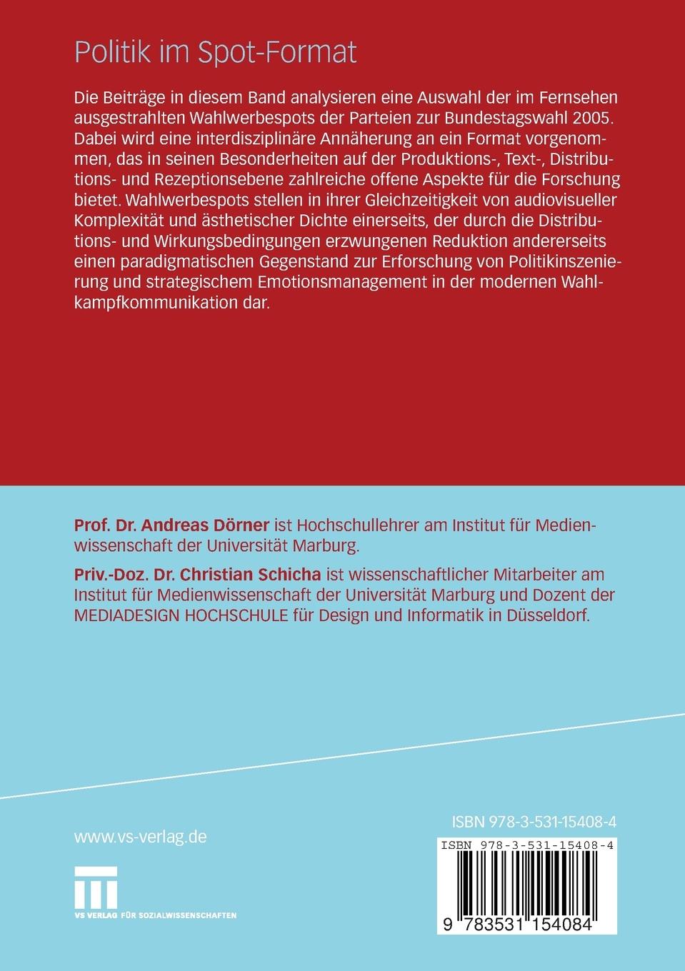 Rückseitencover Politik im Spot-Format