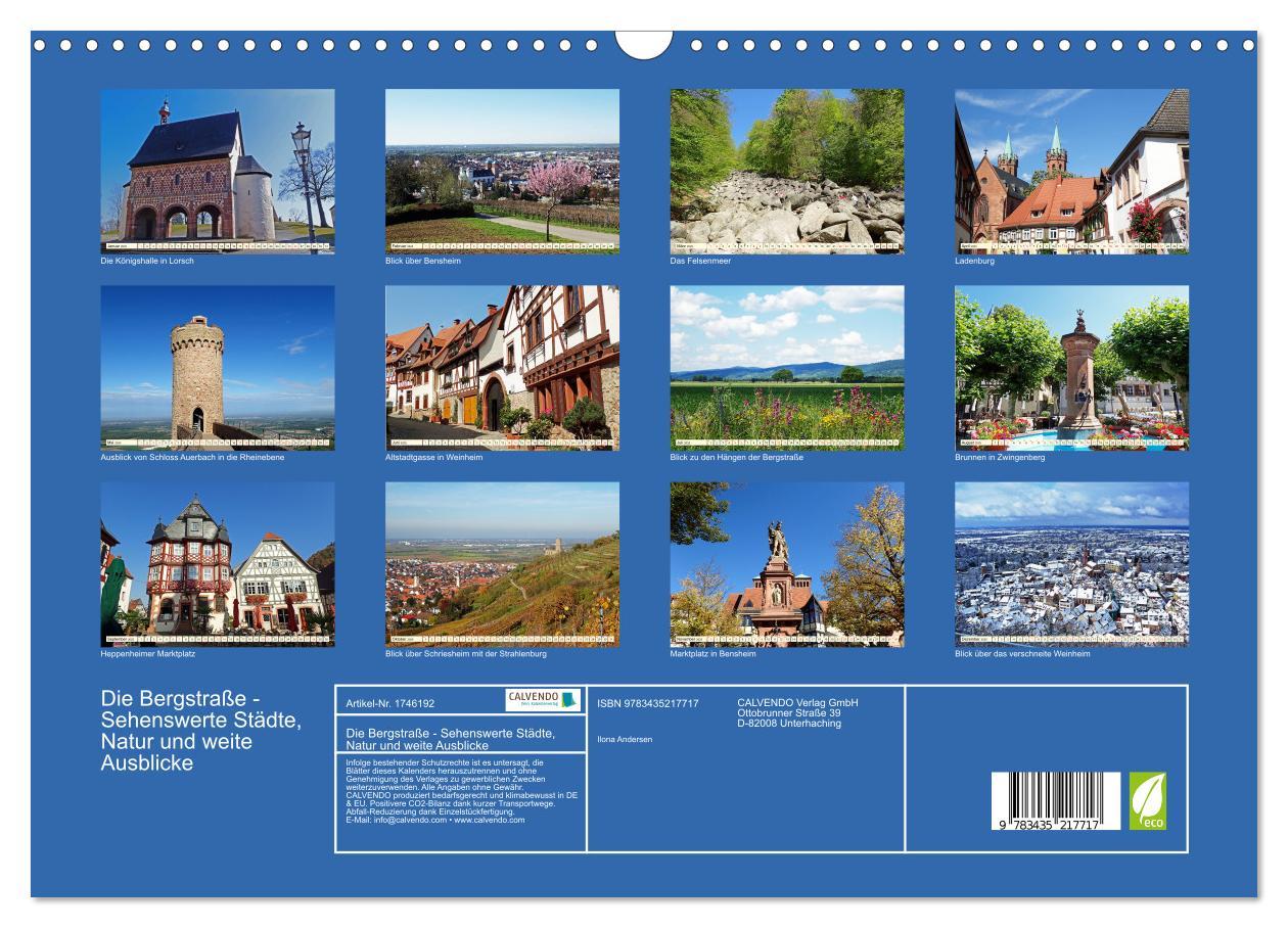 Beispielinhalt (Bild) Die Bergstraße - Sehenswerte Städte, Natur und weite Ausblicke (Wandkalender 2025 DIN A3 quer), CALVENDO Monatskalender