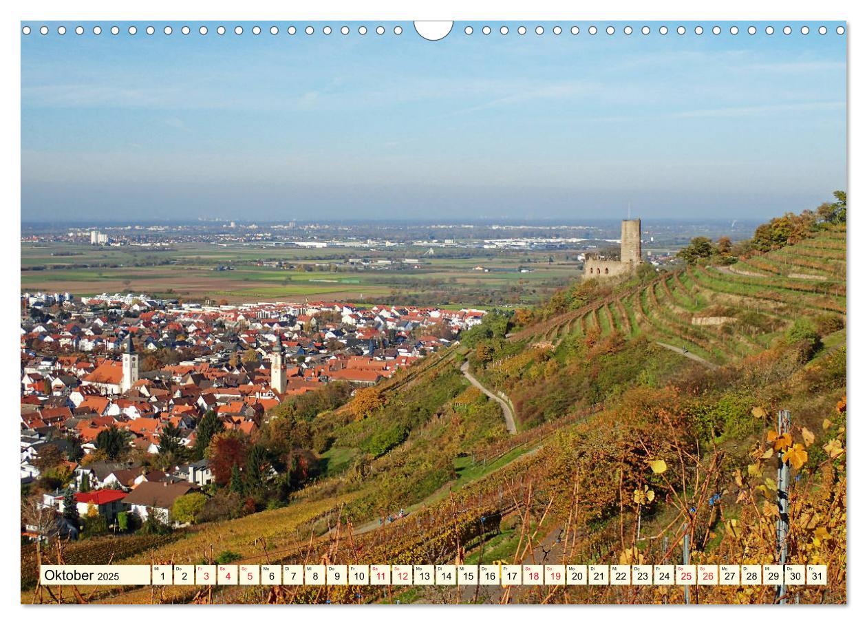 Beispielinhalt (Bild) Die Bergstraße - Sehenswerte Städte, Natur und weite Ausblicke (Wandkalender 2025 DIN A3 quer), CALVENDO Monatskalender