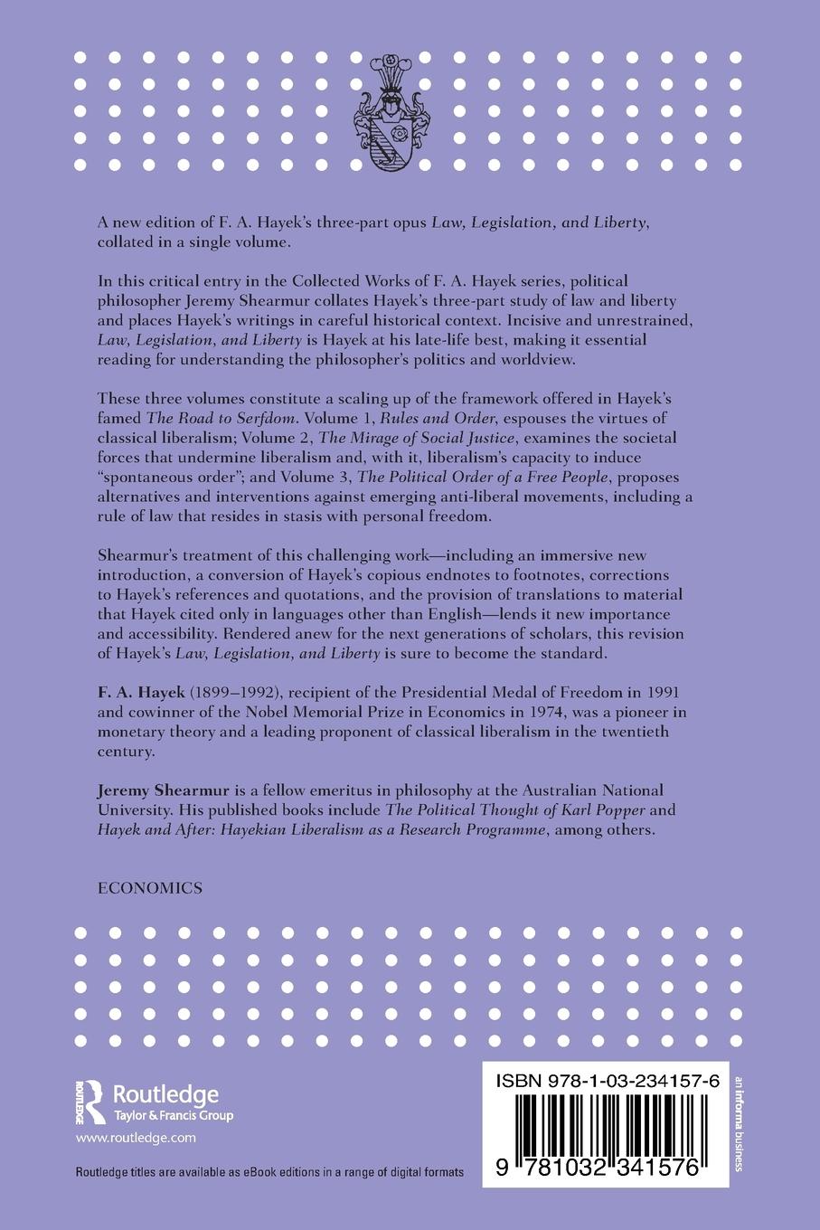 Rückseitencover Law, Legislation, and Liberty