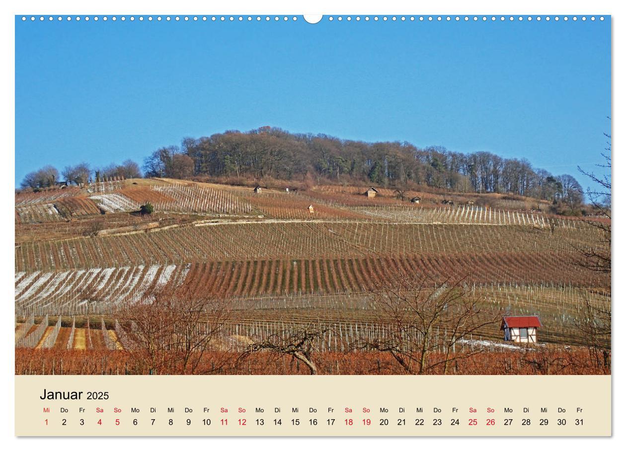 Beispielinhalt (Bild) Entlang der Bergstraße Burgen, Wein und Fachwerk (hochwertiger Premium Wandkalender 2025 DIN A2 quer), Kunstdruck in Hochglanz