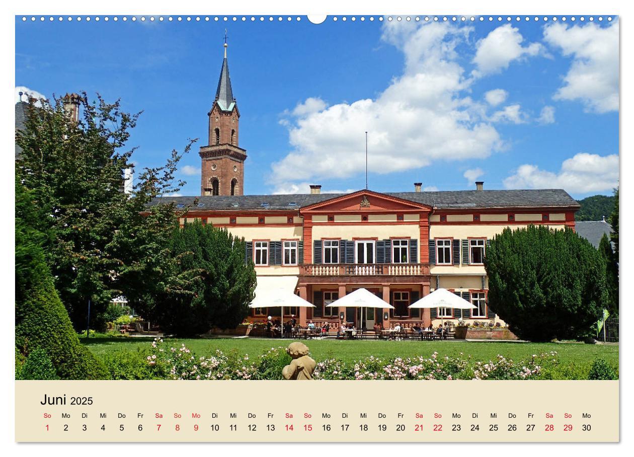 Beispielinhalt (Bild) Entlang der Bergstraße Burgen, Wein und Fachwerk (hochwertiger Premium Wandkalender 2025 DIN A2 quer), Kunstdruck in Hochglanz