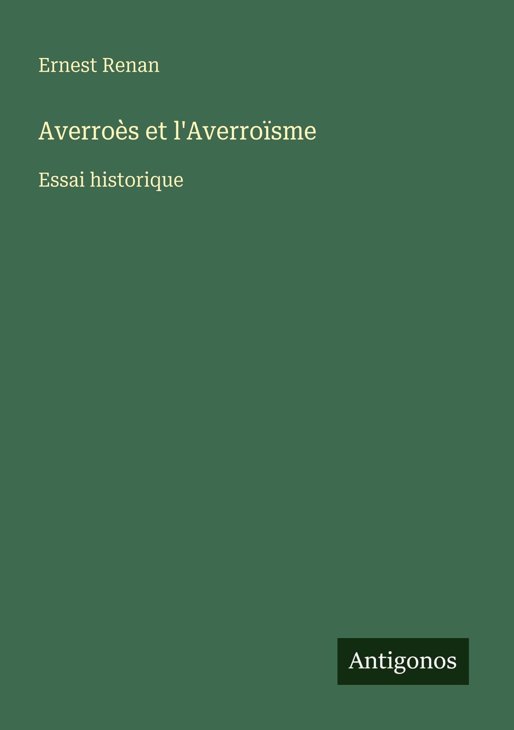 Vorderes Coverbild Averroès et l'Averroïsme