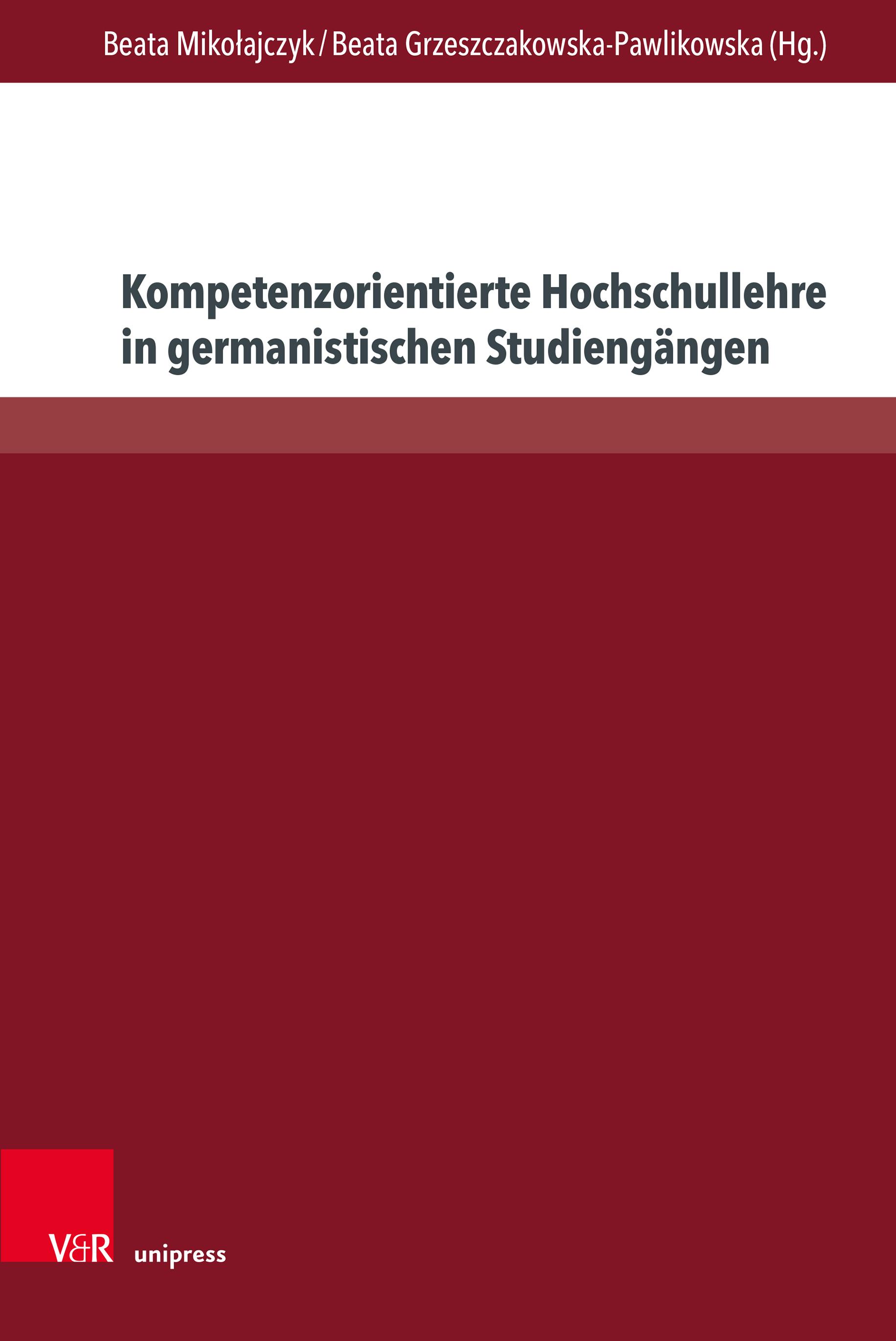 Vorderes Coverbild Kompetenzorientierte Hochschullehre in germanistischen Studiengängen