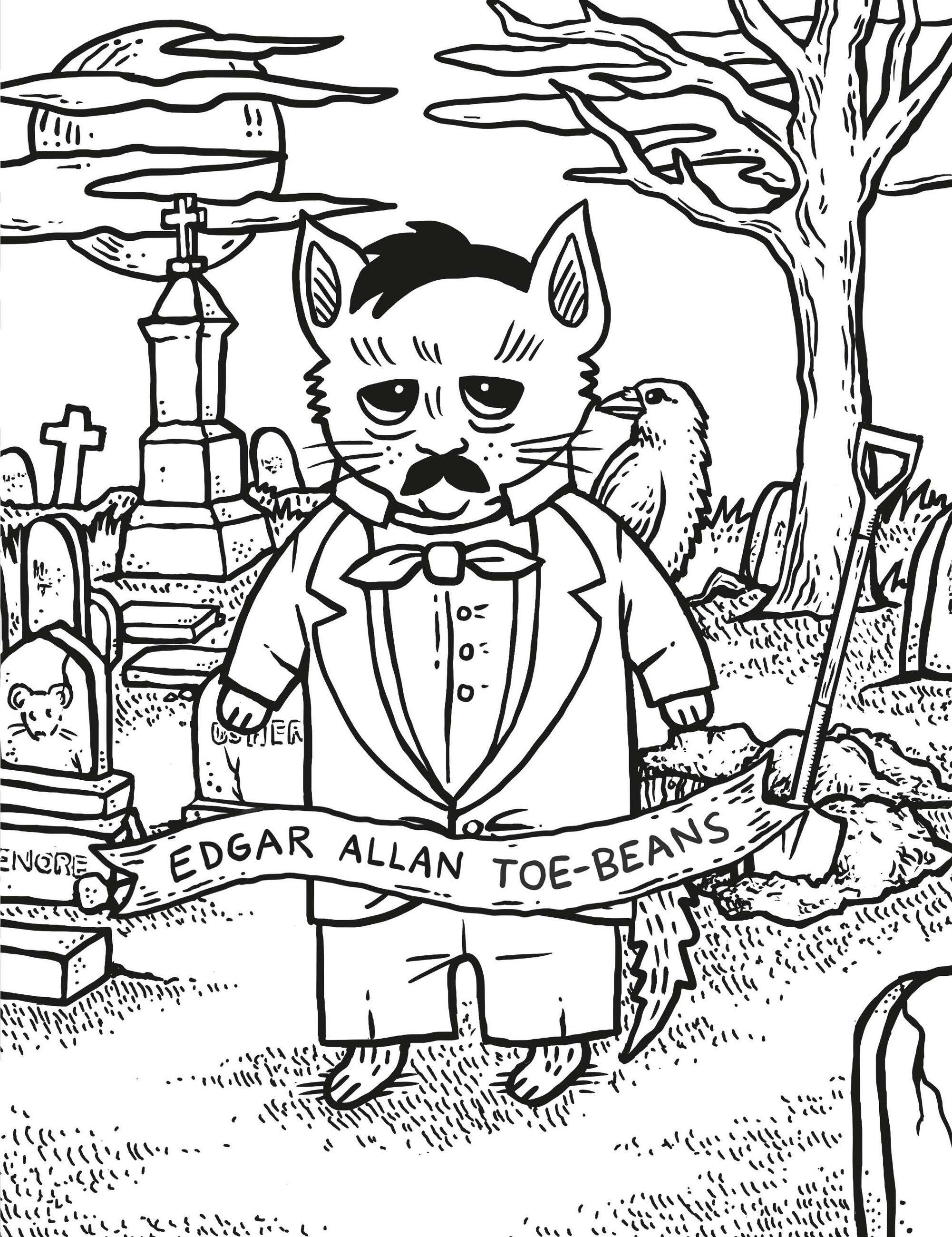 Beispielinhalt (Bild) Literary Cats Coloring Book