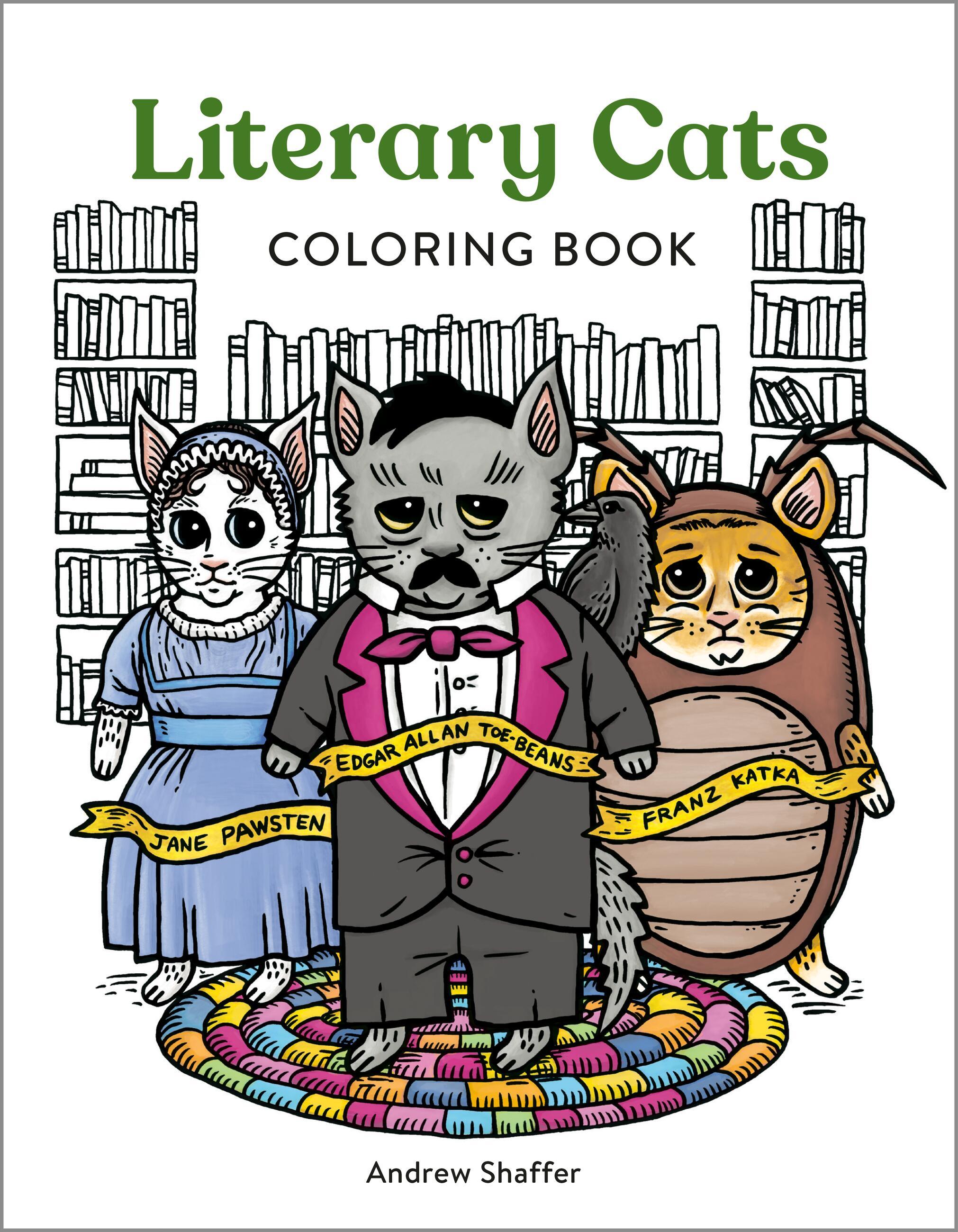 Vorderes Coverbild Literary Cats Coloring Book