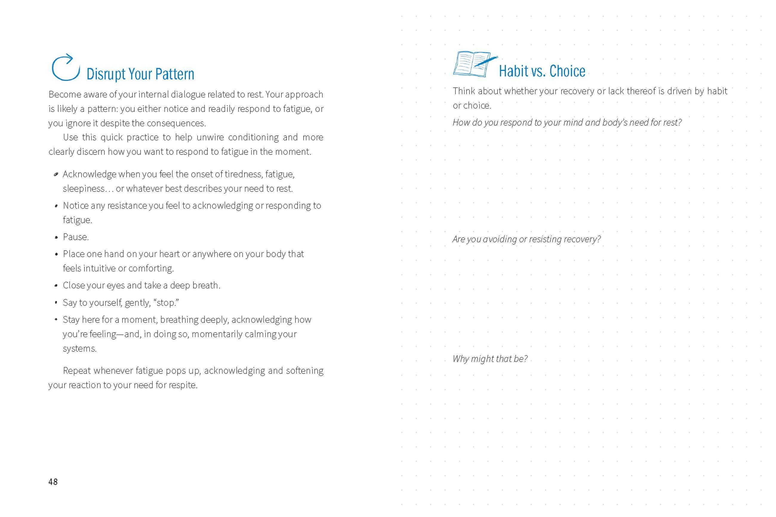 Beispielinhalt (Bild) Move, Rest, Recover: A Workbook