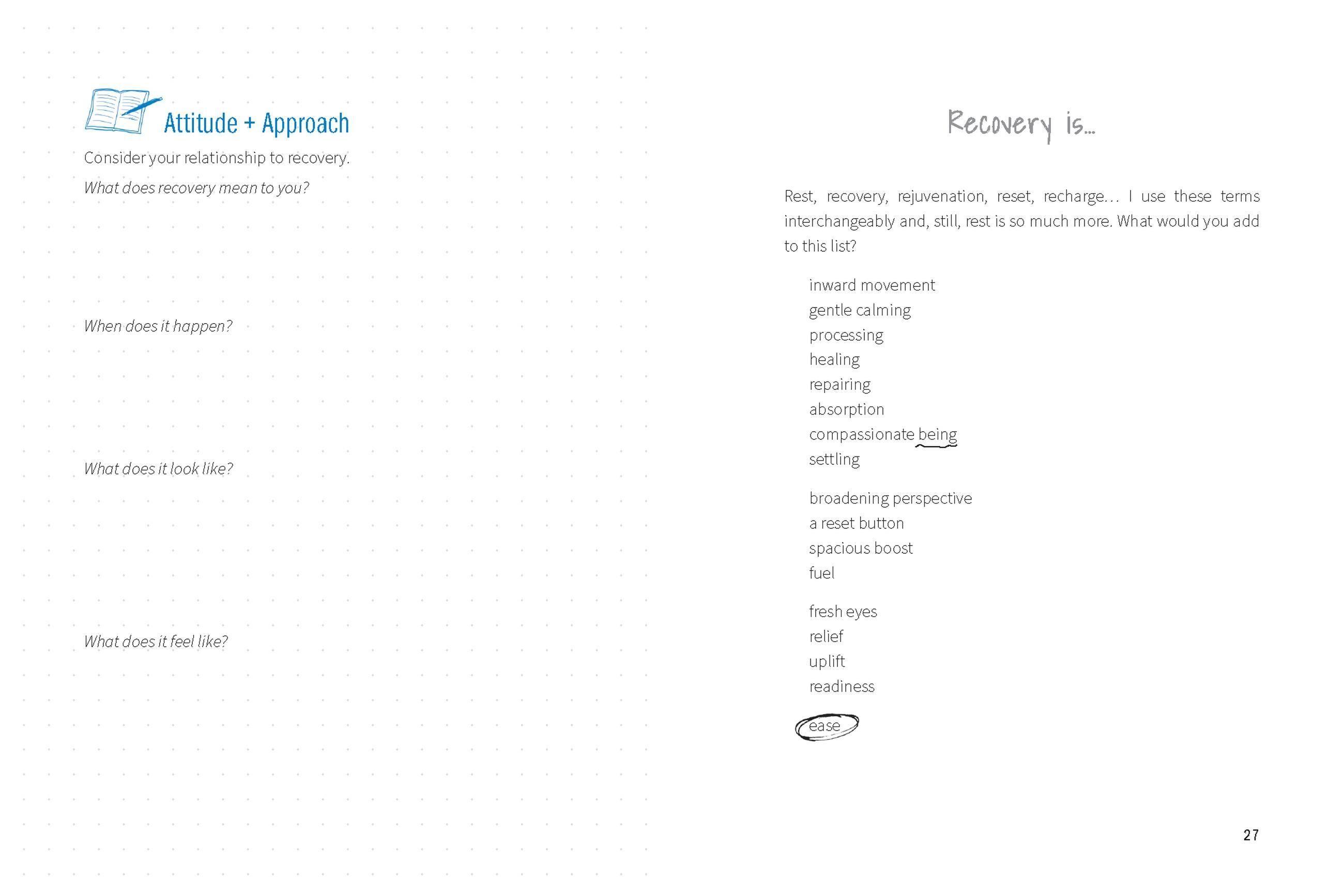 Beispielinhalt (Bild) Move, Rest, Recover: A Workbook