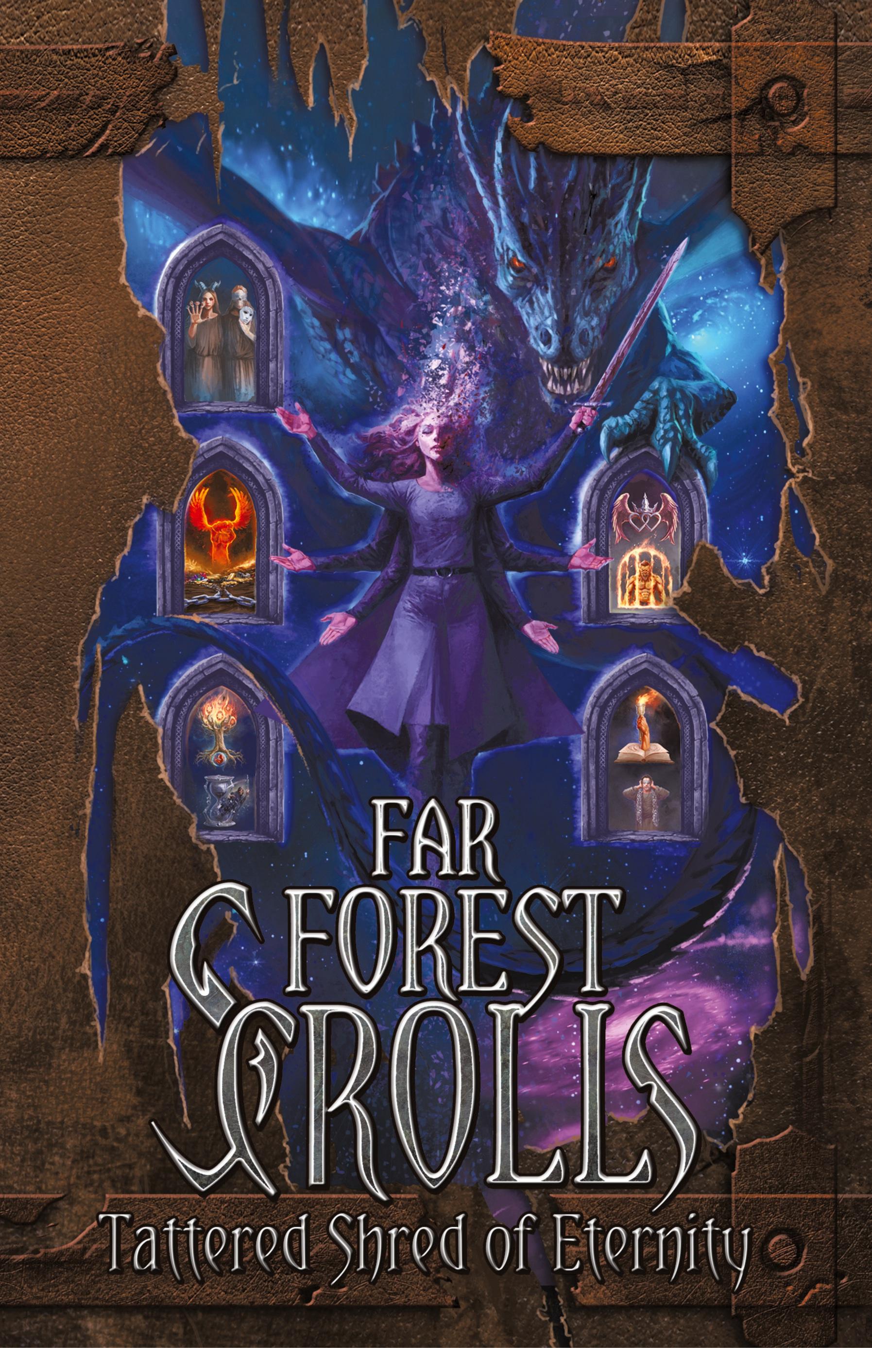 Vorderes Coverbild Far Forest Scrolls Tattered Shred of Eternity