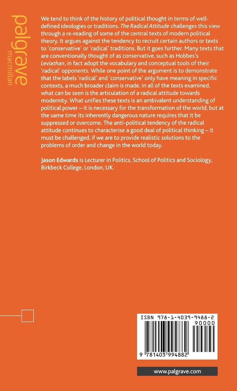 Rückseitencover The Radical Attitude and Modern Political Theory