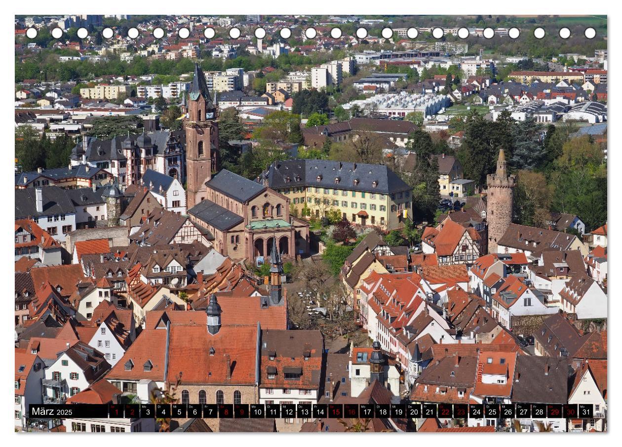 Beispielinhalt (Bild) Weinheim - Stadt unter den zwei Burgen (Tischkalender 2025 DIN A5 quer), CALVENDO Monatskalender
