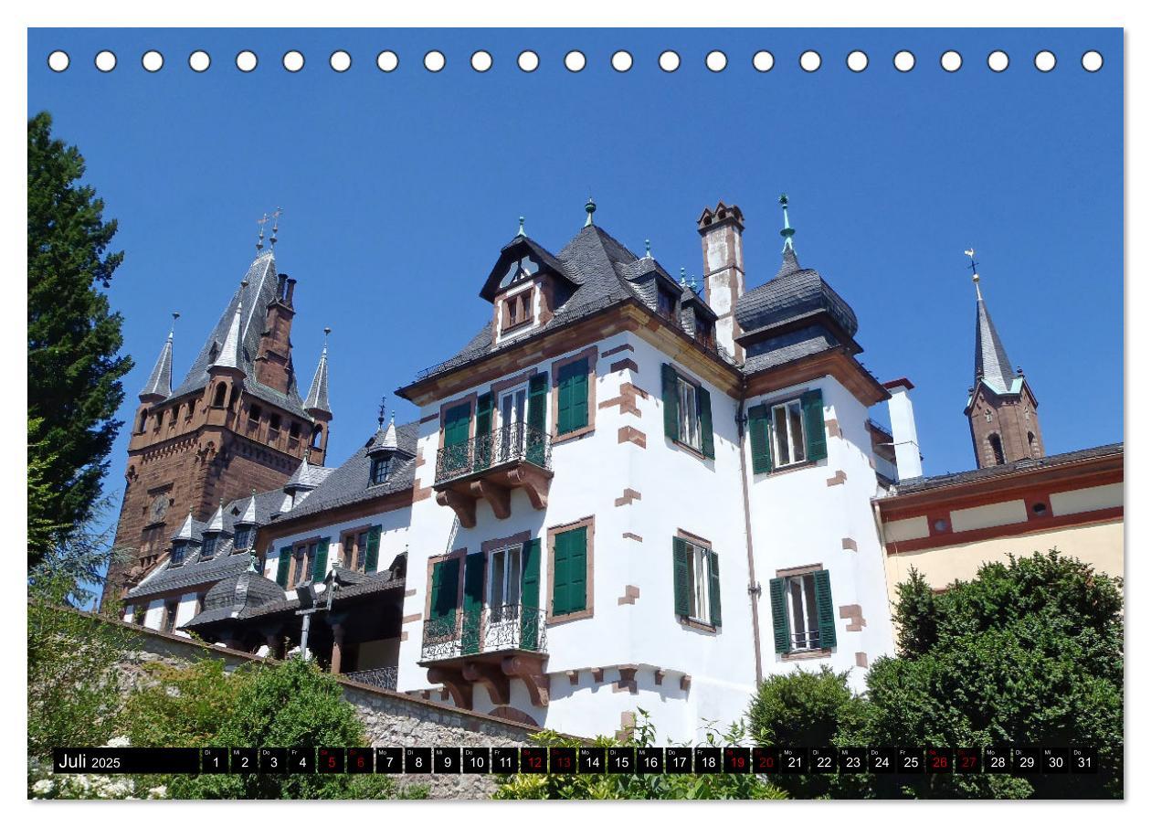 Beispielinhalt (Bild) Weinheim - Stadt unter den zwei Burgen (Tischkalender 2025 DIN A5 quer), CALVENDO Monatskalender
