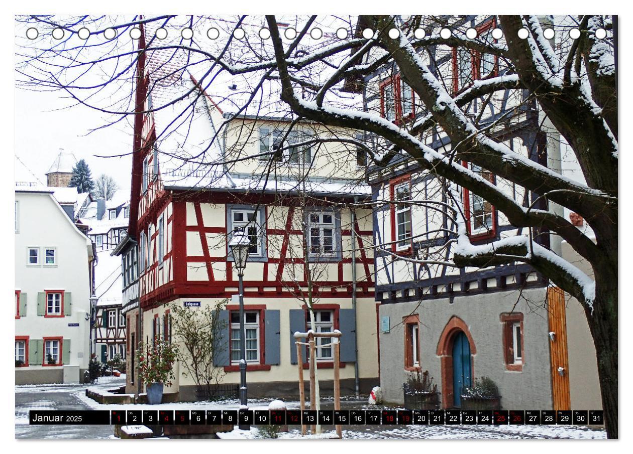 Beispielinhalt (Bild) Weinheim - Stadt unter den zwei Burgen (Tischkalender 2025 DIN A5 quer), CALVENDO Monatskalender
