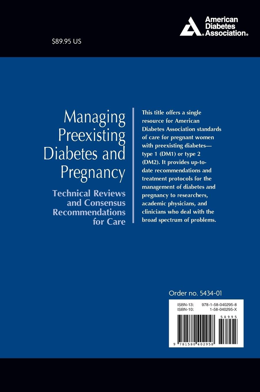 Rückseitencover Managing Preexisting Diabetes and Pregnancy