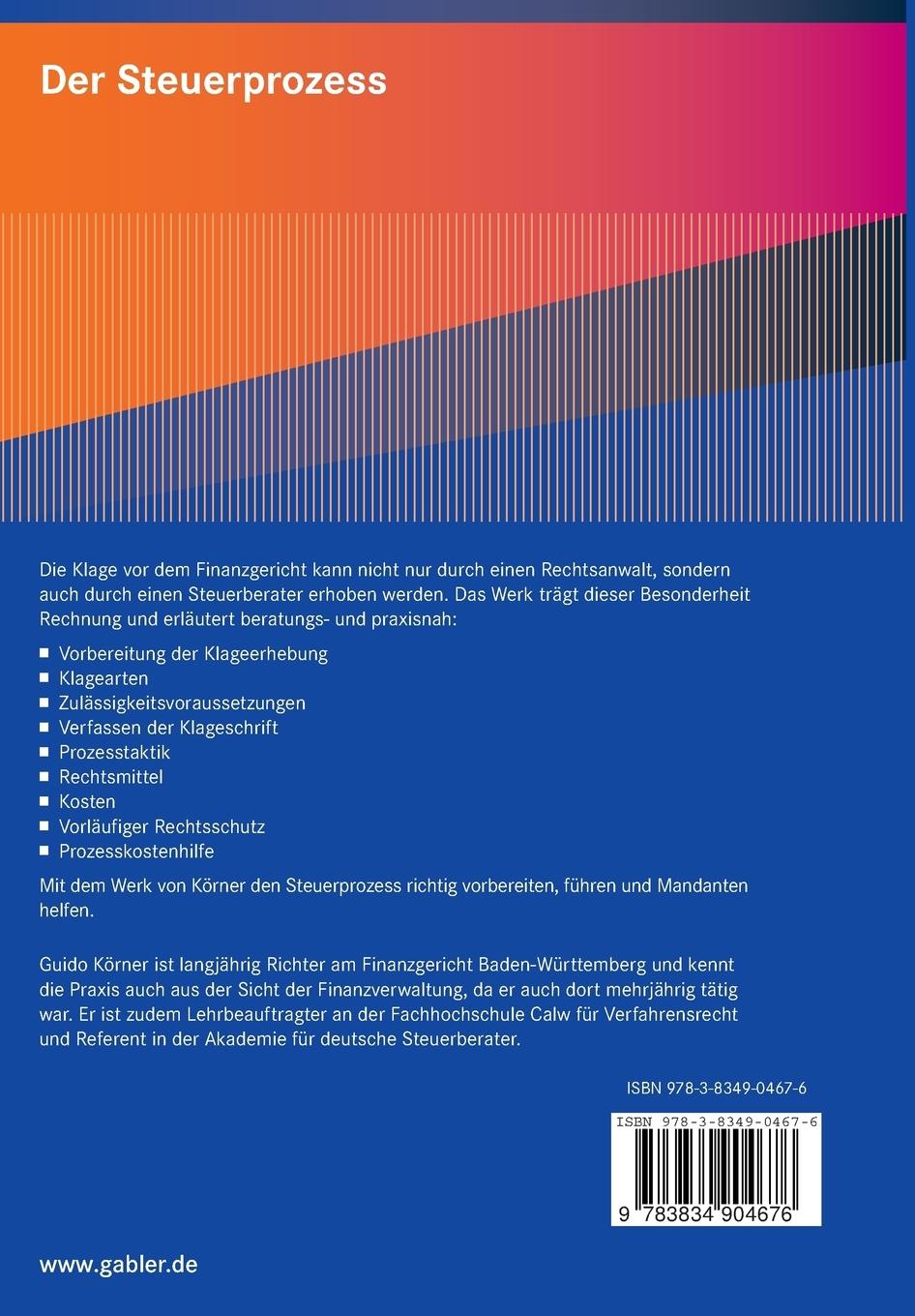 Rückseitencover Der Steuerprozess