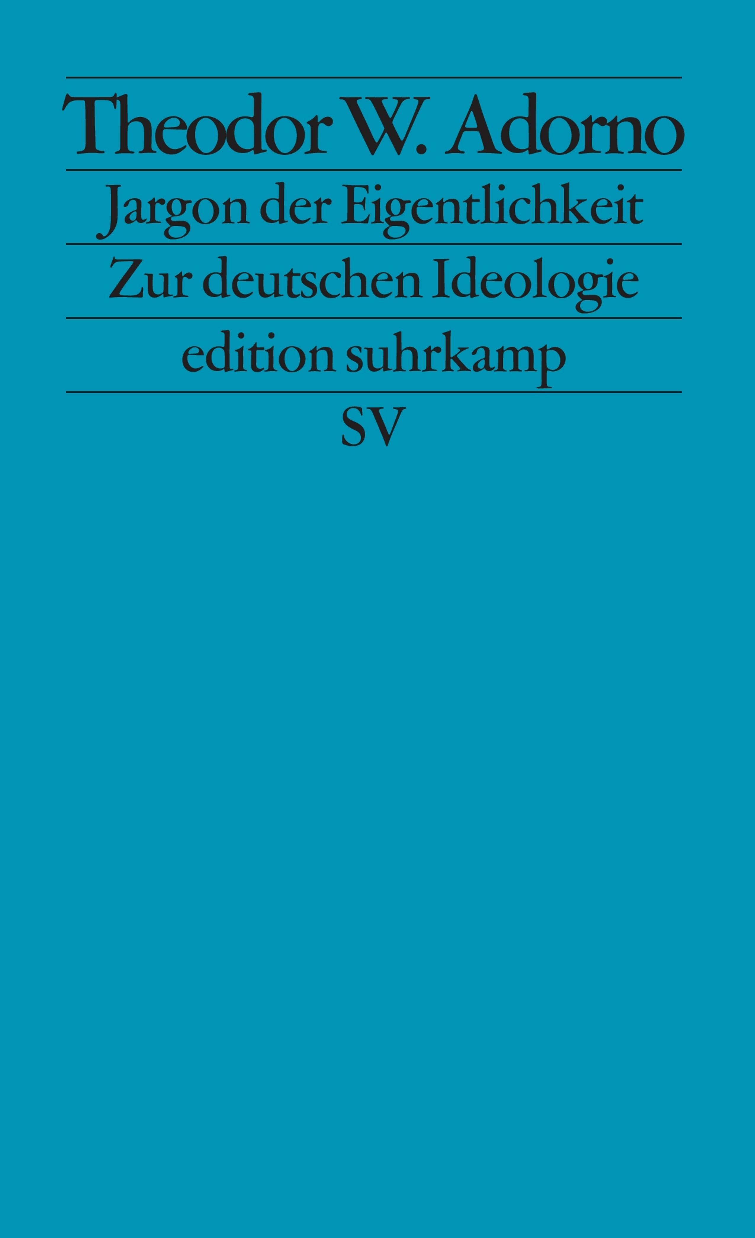 Vorderes Coverbild Jargon der Eigentlichkeit