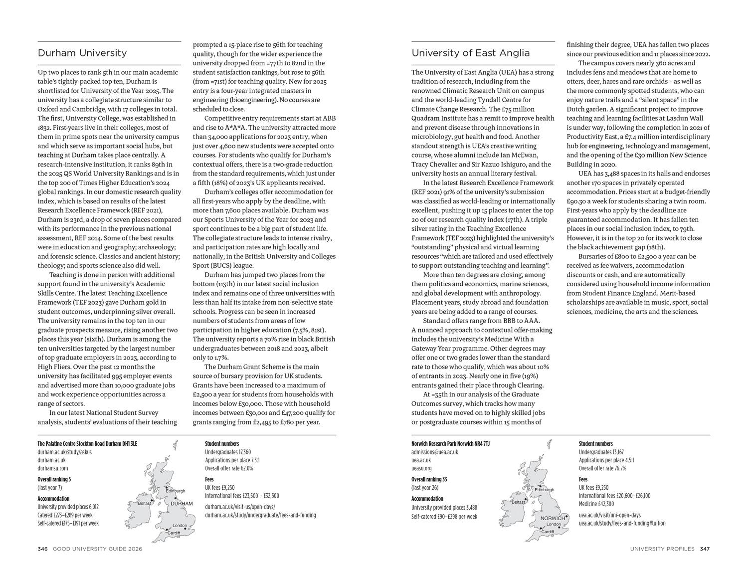 Beispielinhalt (Bild) The Times Good University Guide 2026