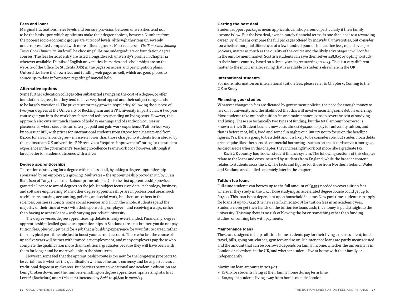 Beispielinhalt (Bild) The Times Good University Guide 2026