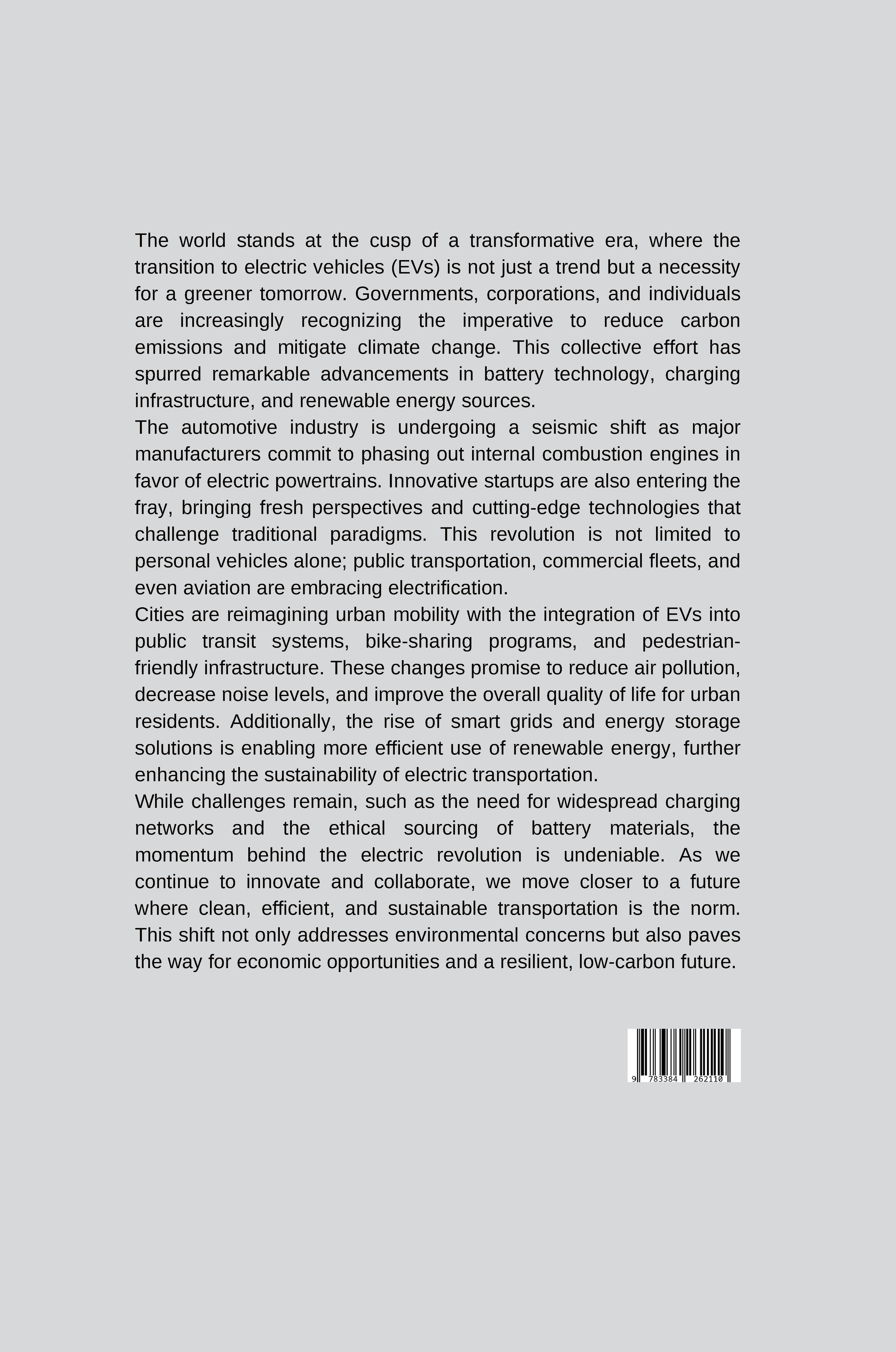 Rückseitencover Electric Revolution: Shifting Gears Towards a Sustainable Future