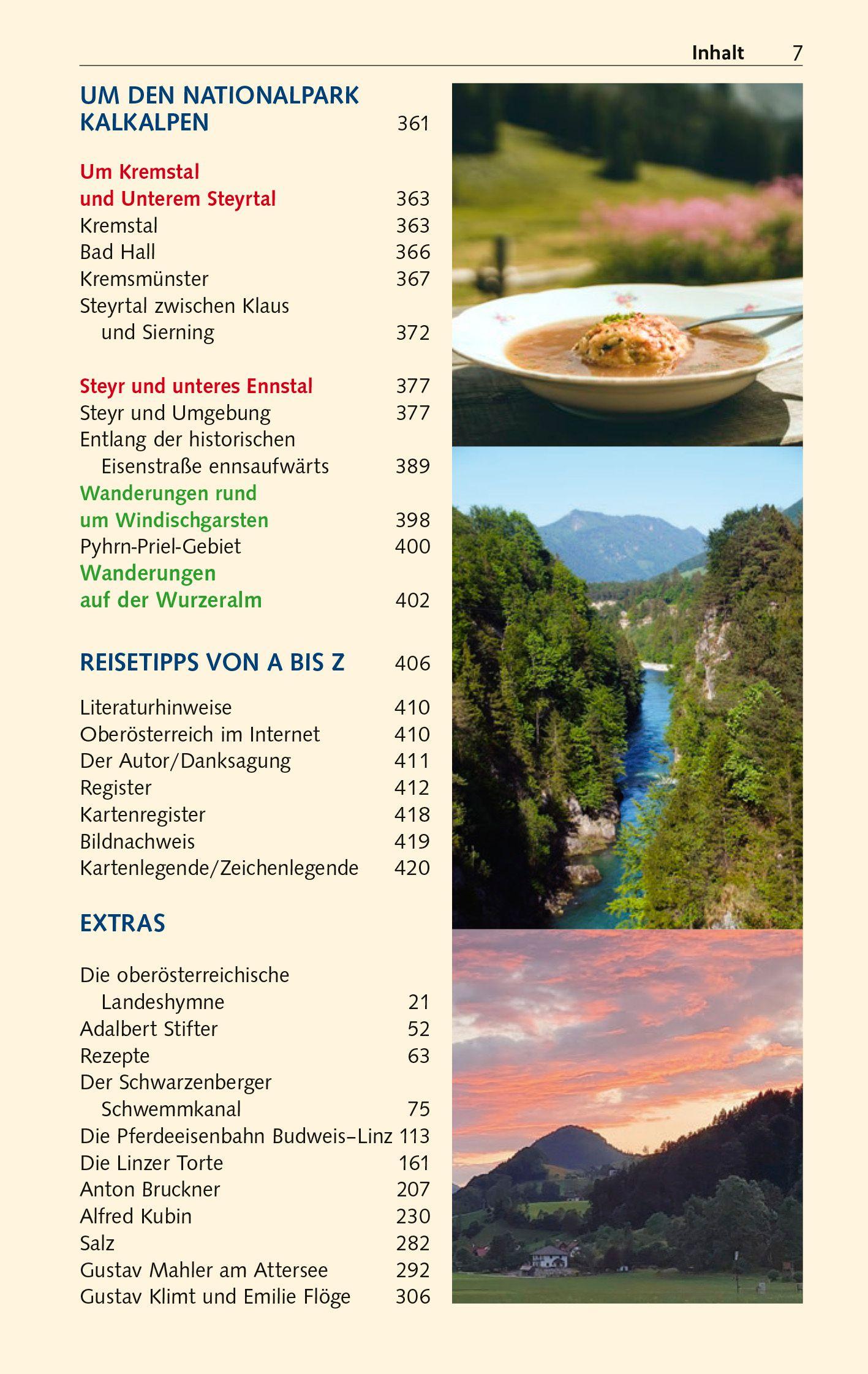 Beispielinhalt (Bild) TRESCHER Reiseführer Oberösterreich