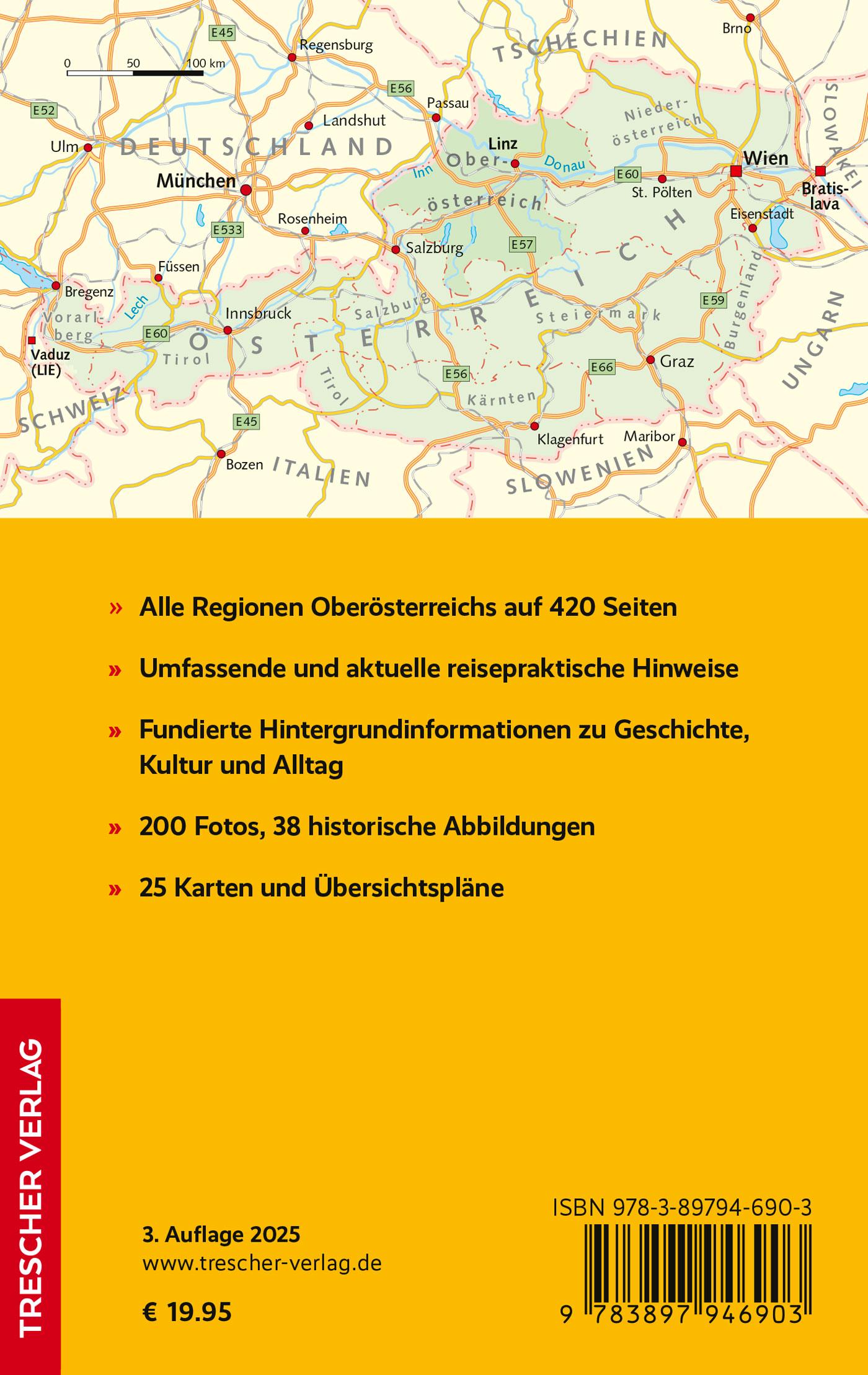 Rückseitencover TRESCHER Reiseführer Oberösterreich