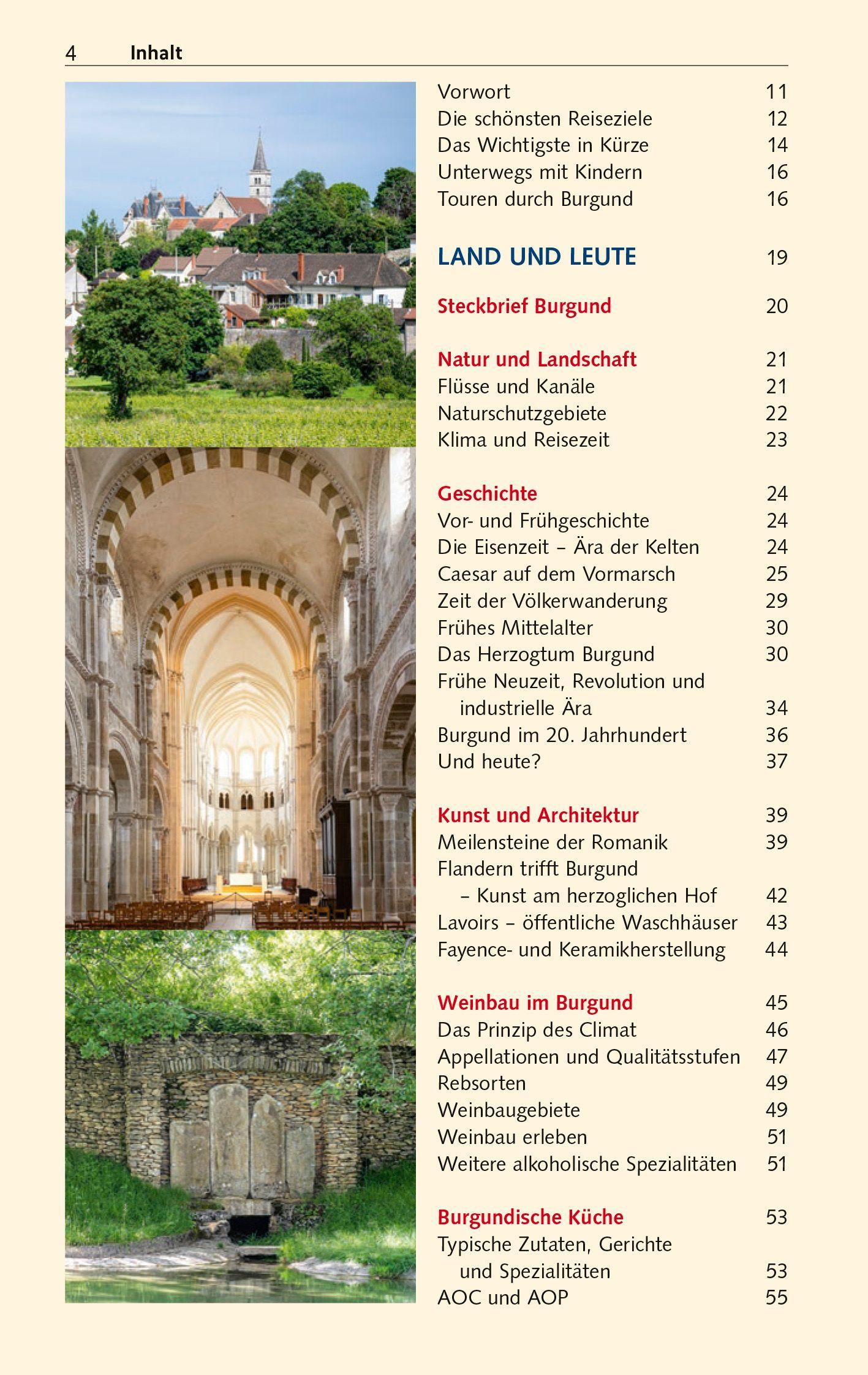 Beispielinhalt (Bild) TRESCHER Reiseführer Burgund