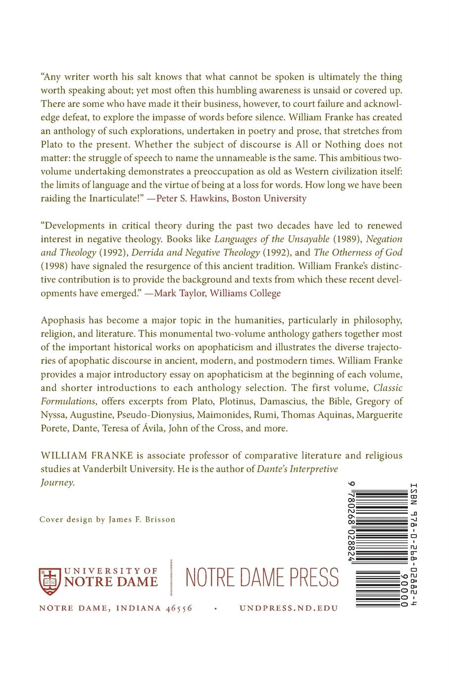 Rückseitencover On What Cannot Be Said