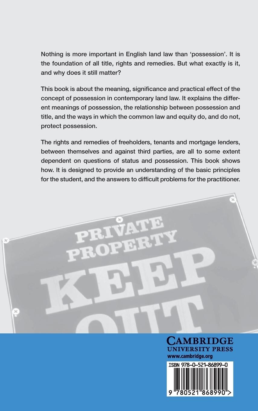 Rückseitencover Possession of Land